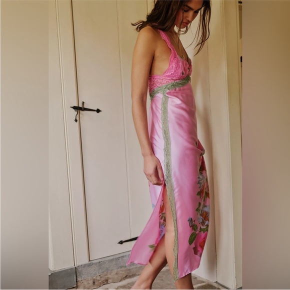 FREE PEOPLE NWT Just Dreamy Maxi Slip / Sweet Lilac Combo Size M - Picture 4 of 11